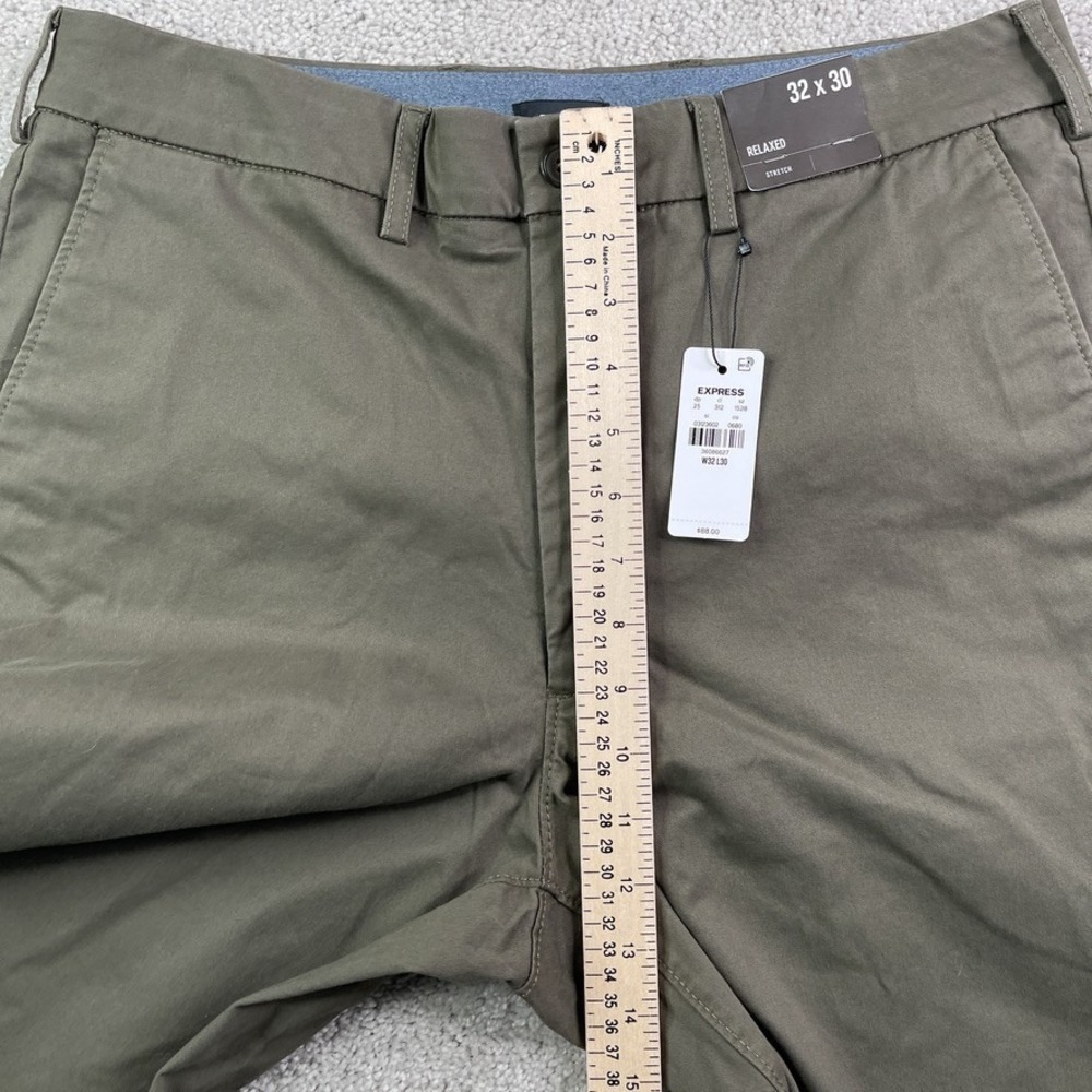 NEW Express Pants Mens 32x30 (Fits 32x28) Brown Relaxed Fit Stretch Chino NWT - Picture 6 of 13